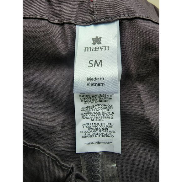 Maevn Women's Drawstring Utility Cargo Scrub Pants Charcoal/Pink Size S/M NWT - Picture 13 of 15